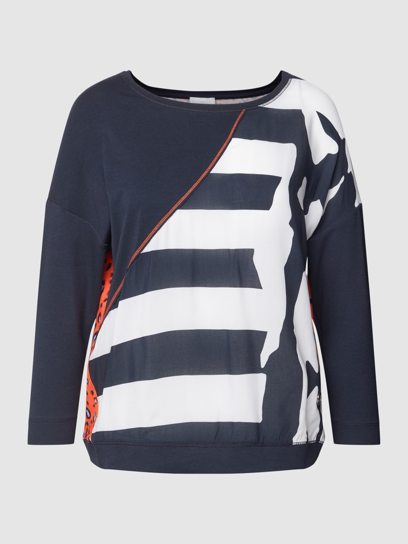 Longsleeve aus reiner Viskose mit 3/4-Arm in marineblau