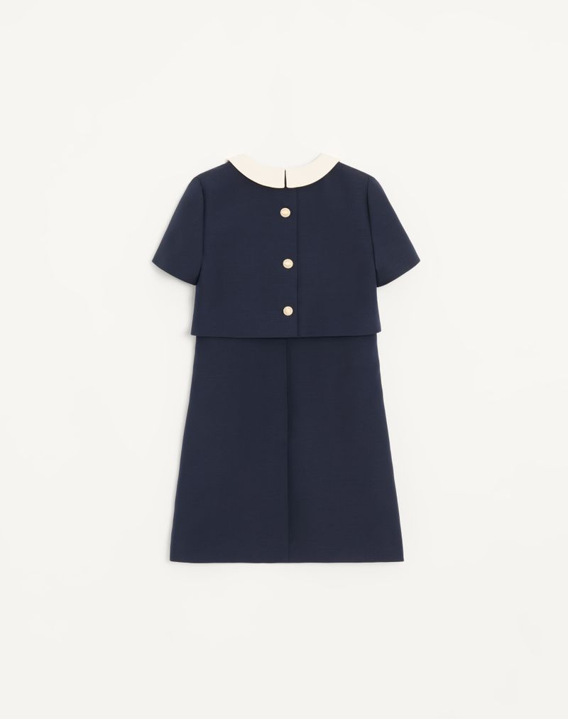 Vestido curto de crepe de alta costura