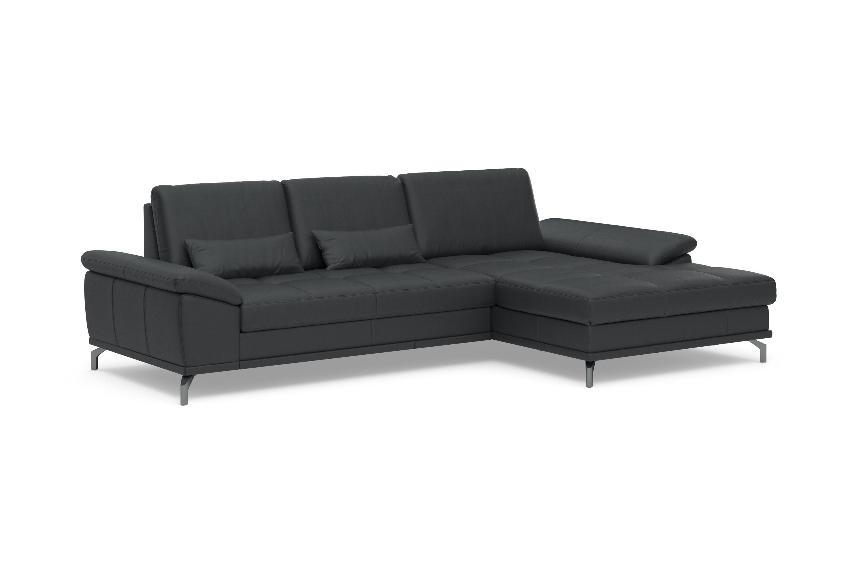 Places of Style Ecksofa Costello, incl. Sitztiefenverstellung und Armlehnfunktion, incl. 3 Nierenkissen