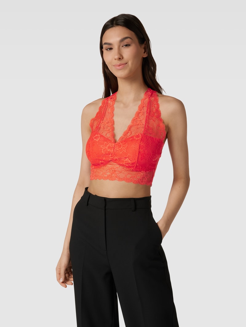 Bralette mit Spitzenbesatz Modell 'DOLLY' in rot