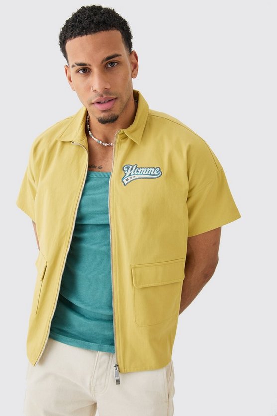 Twill-Hemd mit Reißverschluss