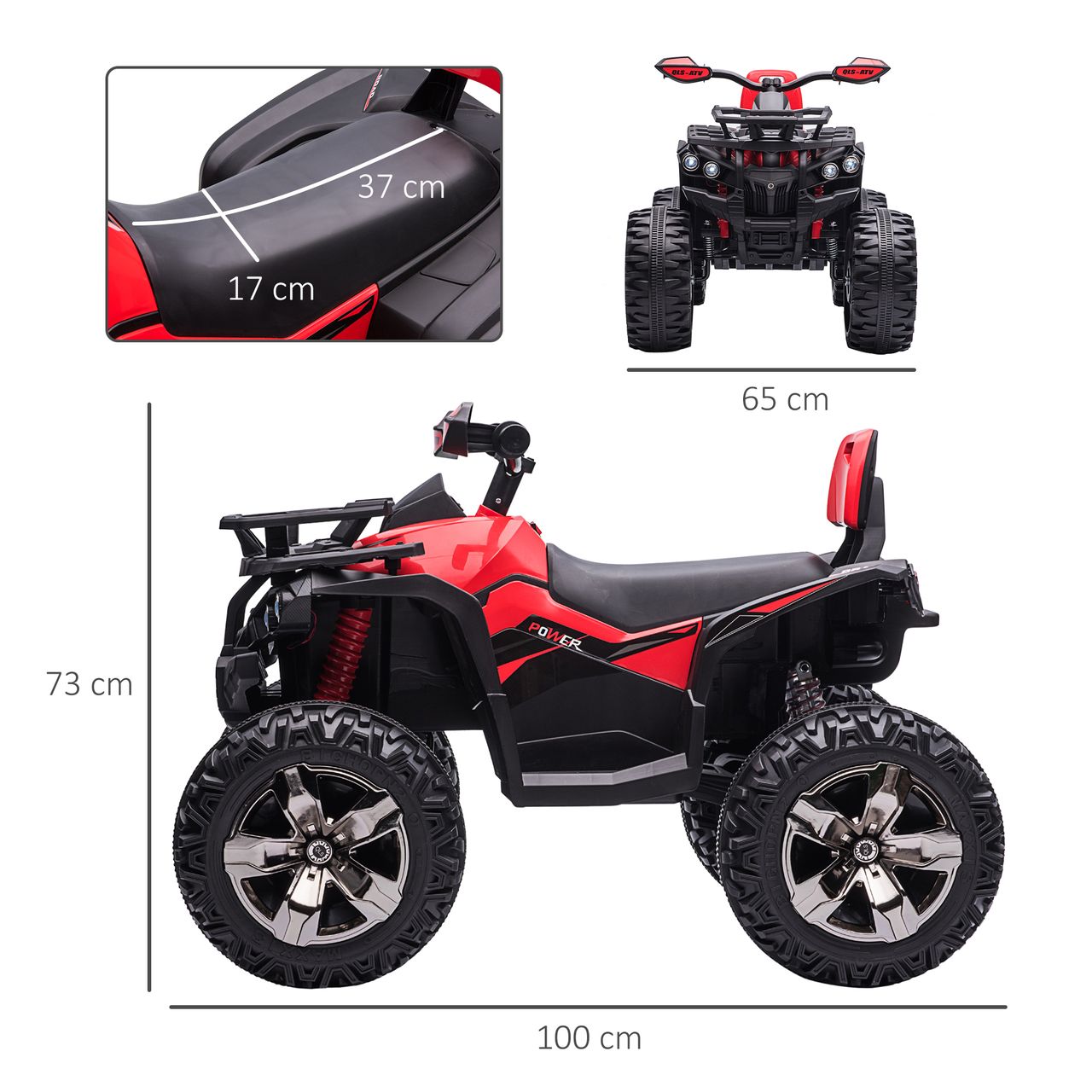 HOMCOM Elektro-Quad Kinderquad mit Scheinwerfer Kindermotorrad mit USB-Anschluss