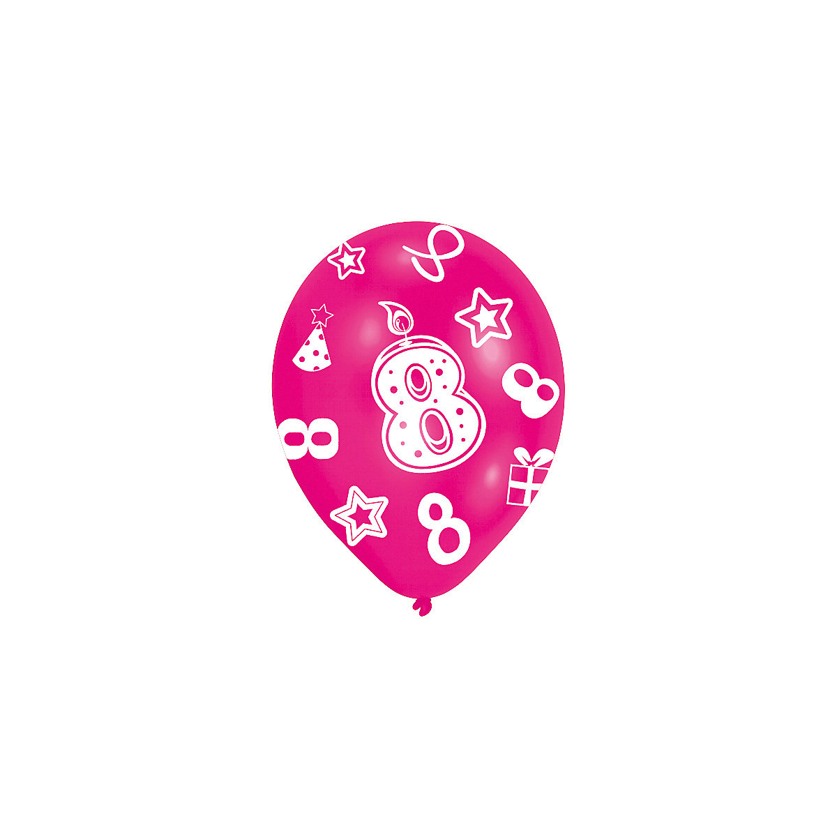 Latexballons Zahl 8, 6 Stück