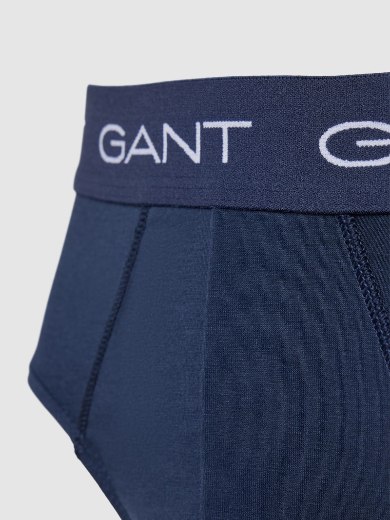 Slip mit elastischem Logo-Bund im 3er-Pack in marineblau