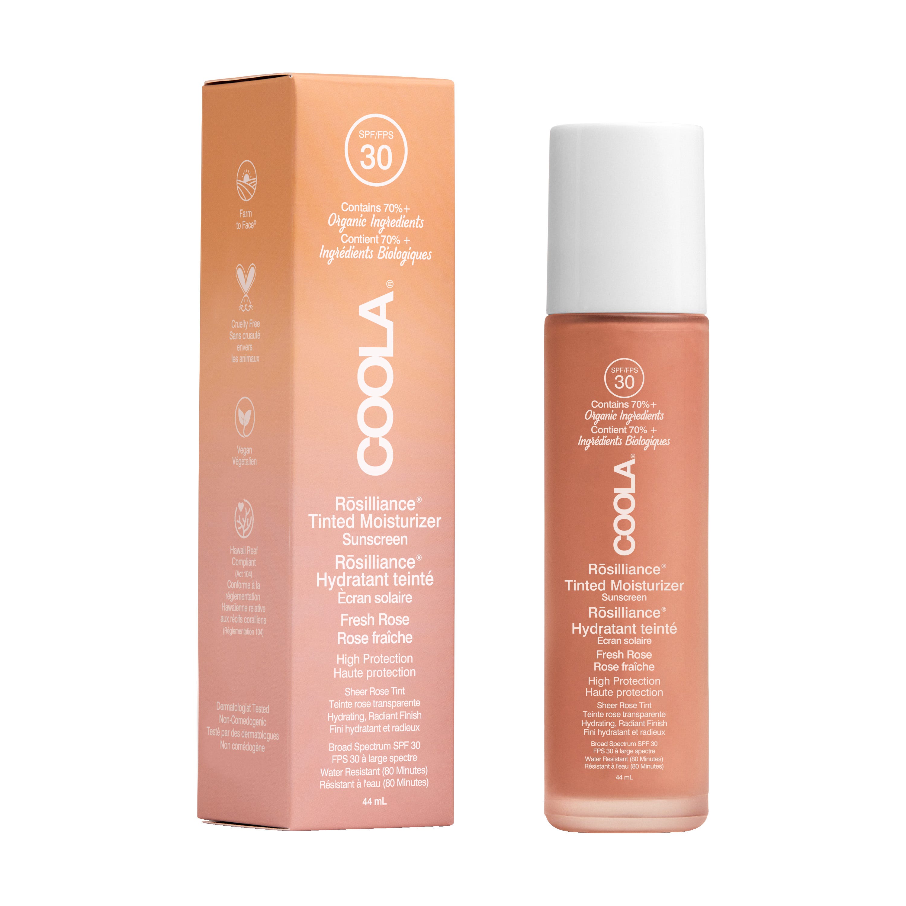 COOLA Rosilliance Tinted Moisturizer SPF30 Cream Fresh Rose 44 ml
