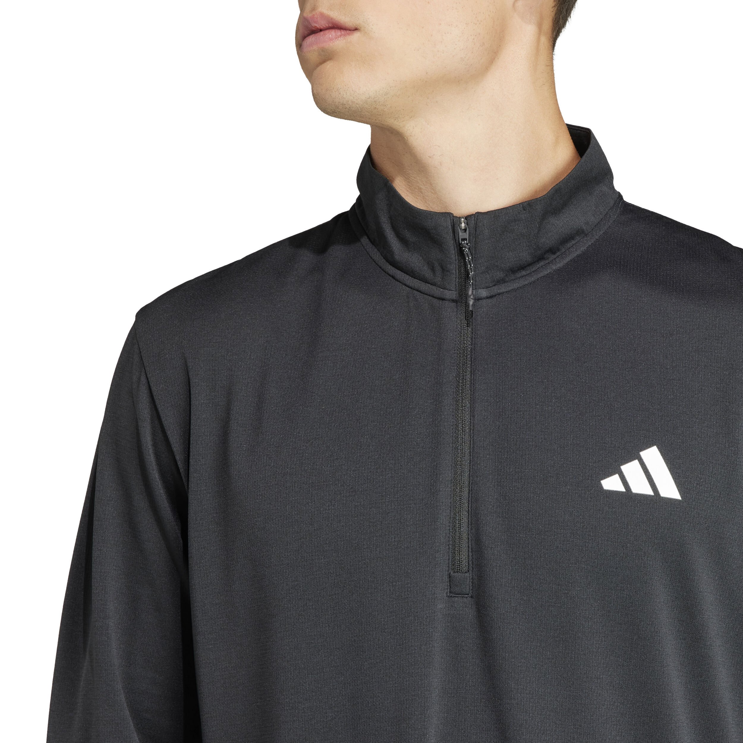 Essentials 1/4 Zip Longsleeve Herren - Schwarz