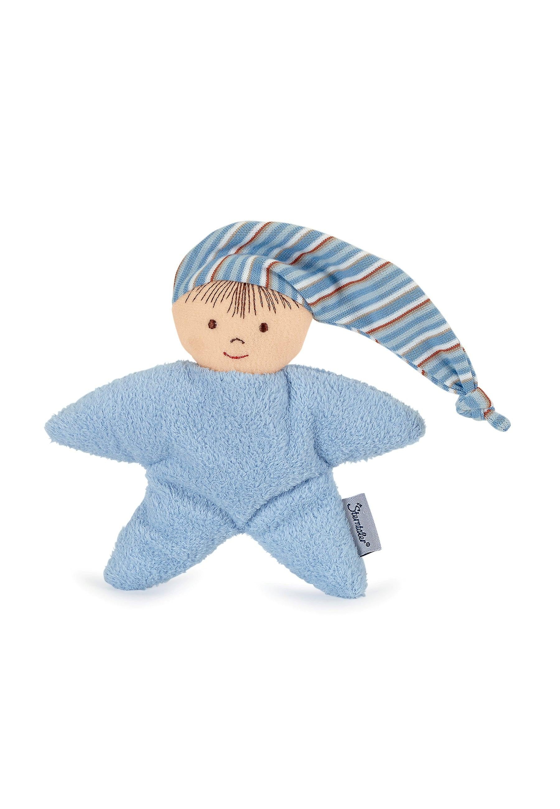Spielpuppe mit Zipfelmütze in Bleu, 16 cm
