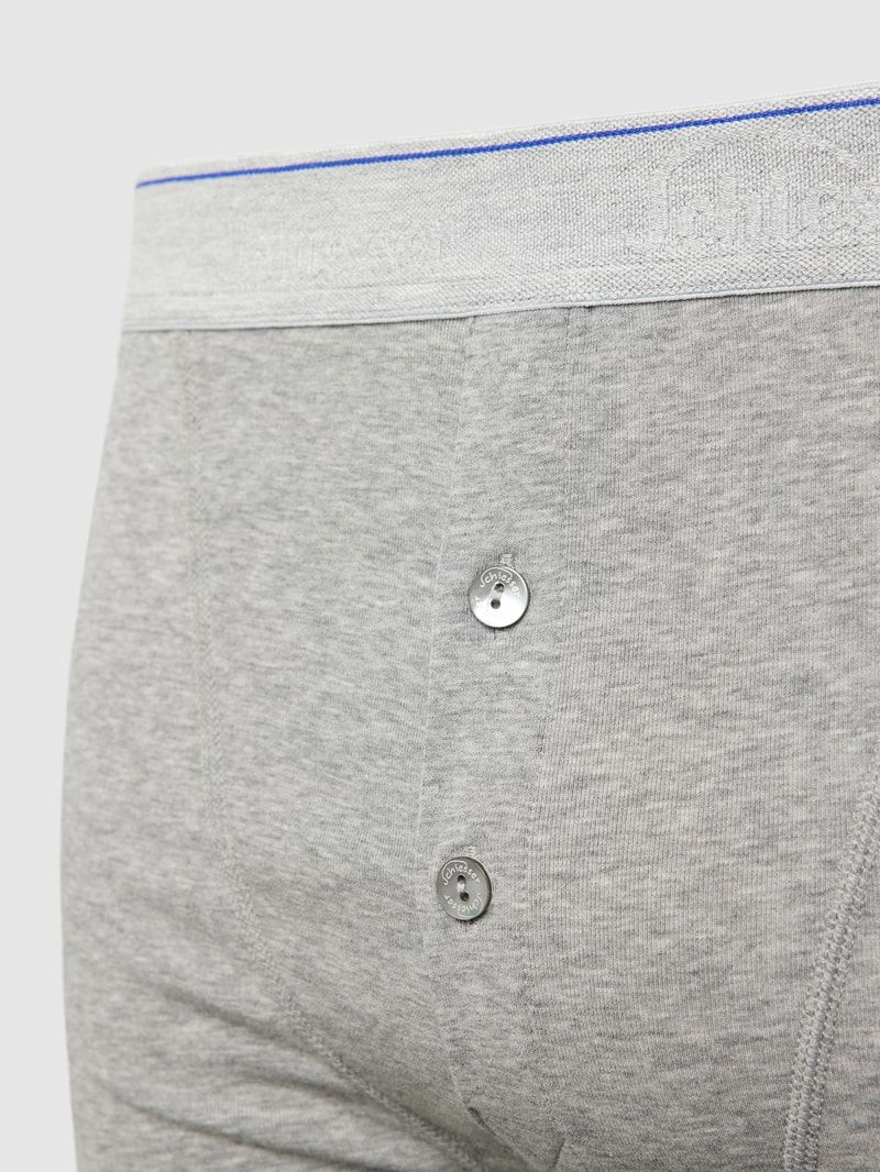 Boxershorts mit elastischem Logo-Bund Modell 'Ludwig' in mittelgrau meliert