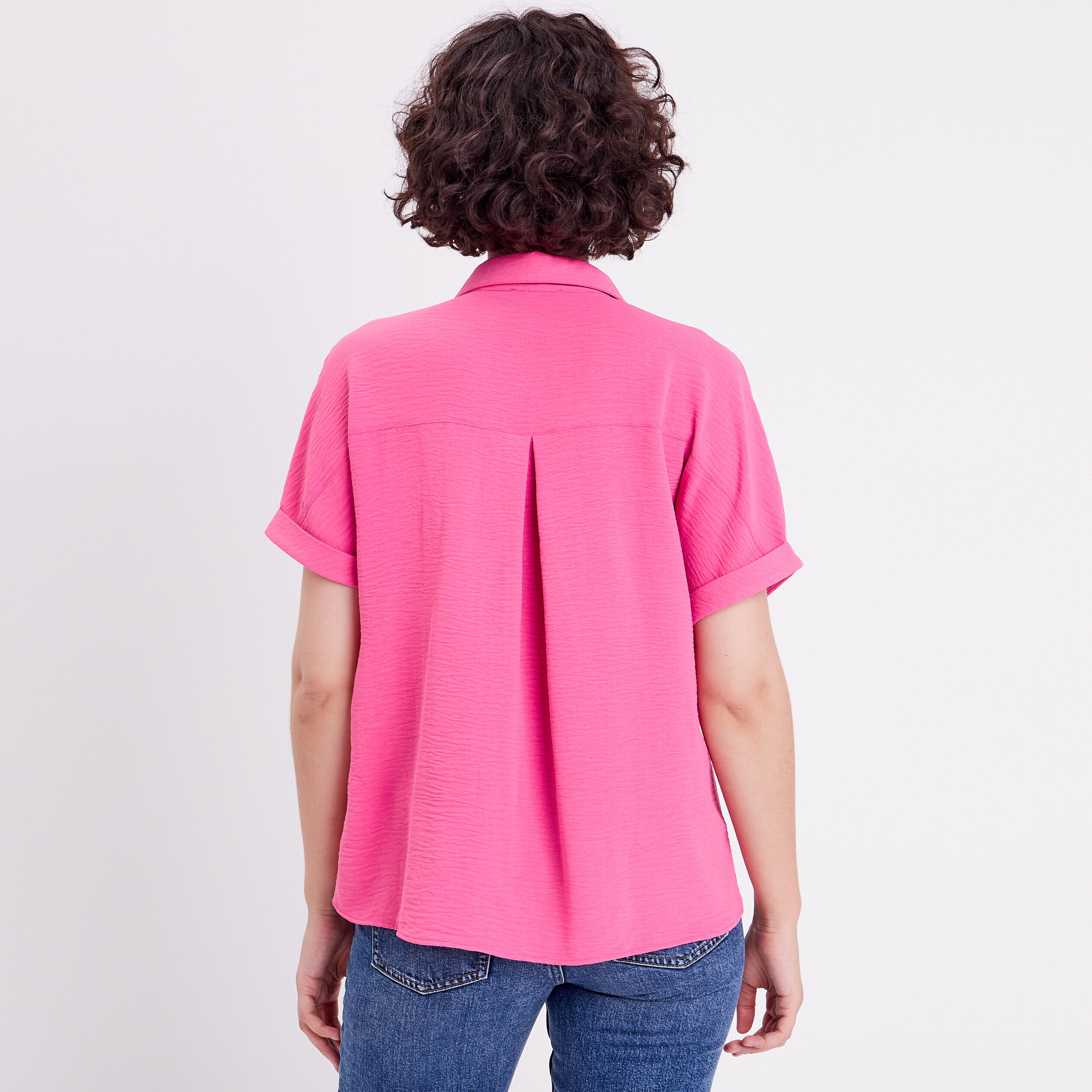 Chemise manches courtes rose femme | Cache Cache