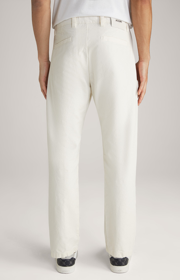Baumwoll-Chino Len in Offwhite