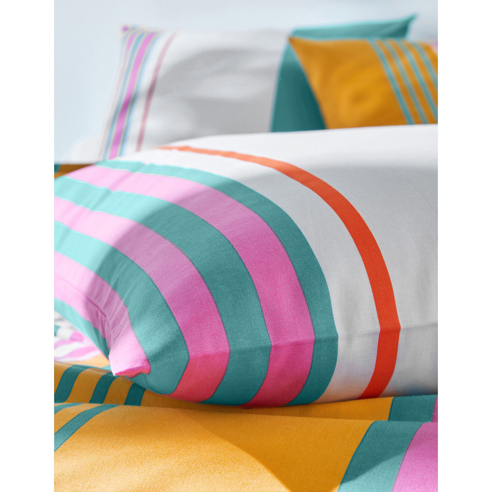 Linge de lit Détroit en coton imprimé rayures