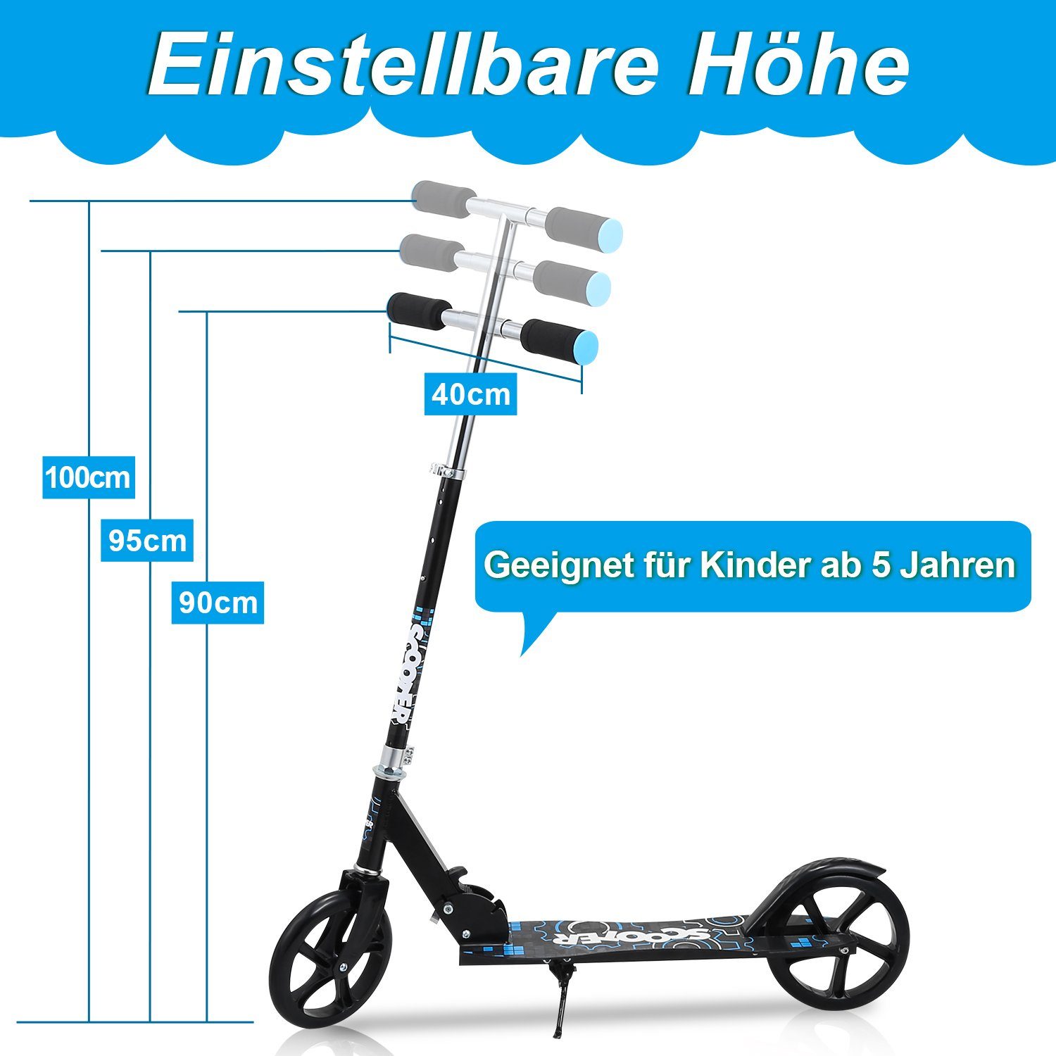 Gimisgu Cityroller Kinderoller Scooter Faltbarer Kinderscooter Höhenverstellbar