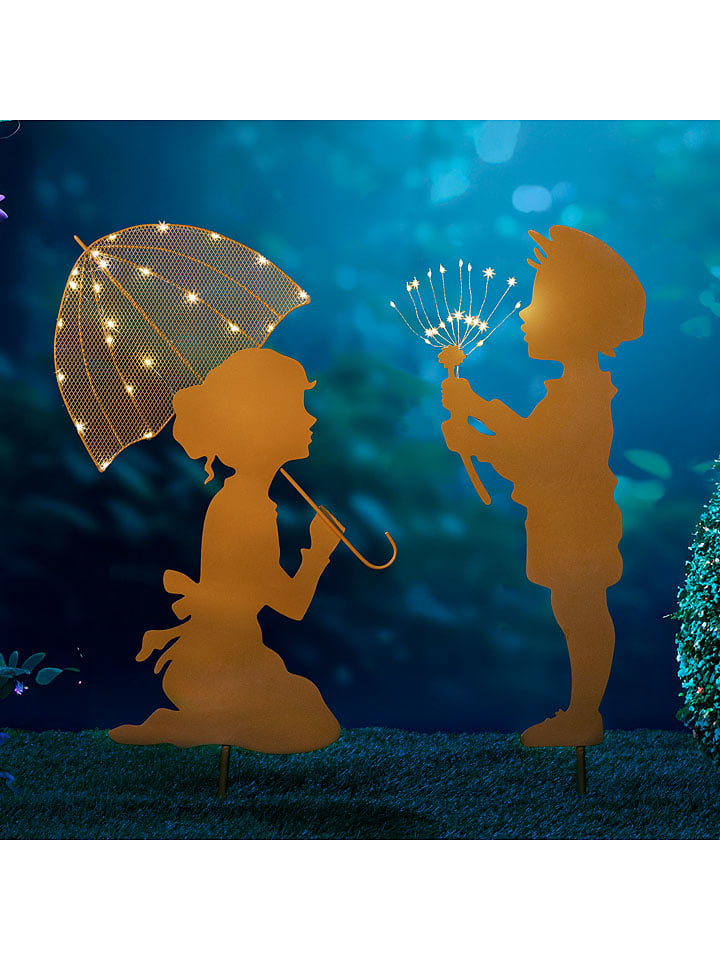 Garden Hero 2er-Set: LED-Gartenstecker in Kupfer günstig kaufen onesize