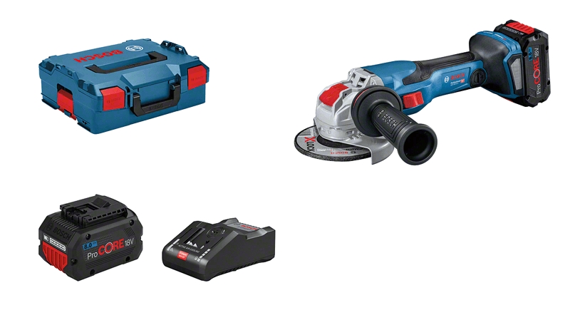 Bosch Blue 06019H6401 X-LOCK GWX 18V-15 C akumuliatorinis kampinis šlifuoklis 125 mm 18 V 8.0 ProCore L-BOXX dėžutėje