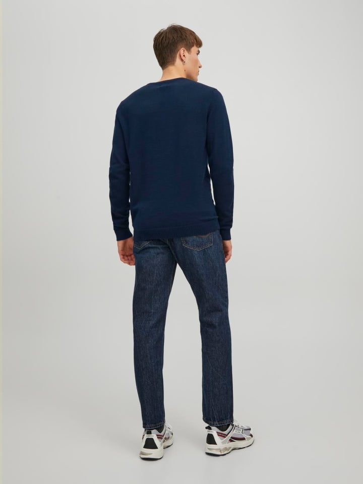 Jack & Jones Pullover 'JJEBASIC' Marineblau günstig kaufen