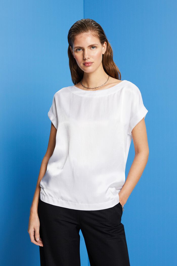 T-Shirt aus Materialmix, LENZING™ ECOVERO™