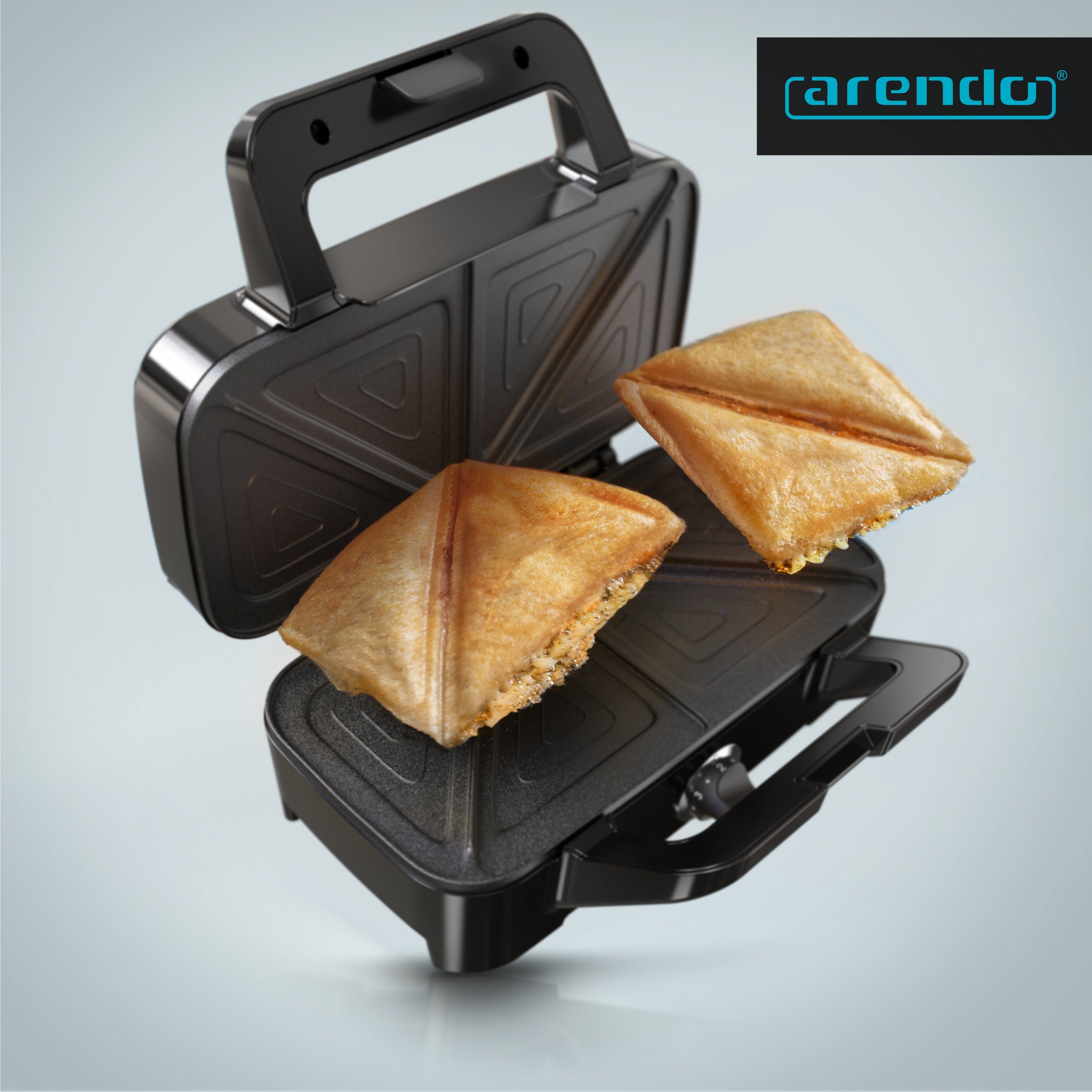 Arendo Sandwichmaker, 1200 W, abnehmbare Platten, Sandwich Maker, Sandwichtoaster für große Toasts