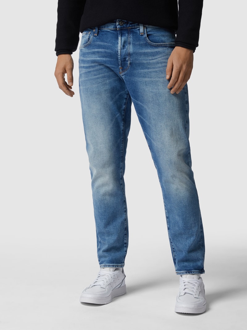 Straight Tapered Fit Jeans mit Stretch-Anteil Modell '3301' in jeans