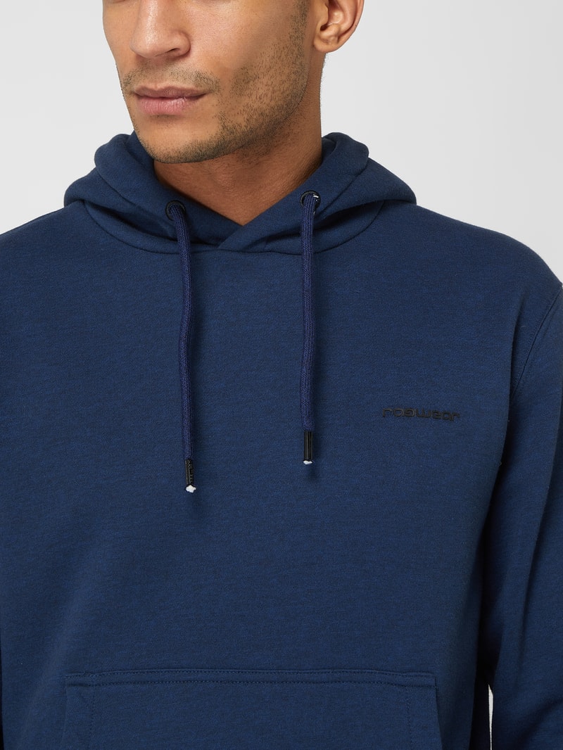 Hoodie mit Logo-Details Modell 'Kresy' in marineblau meliert