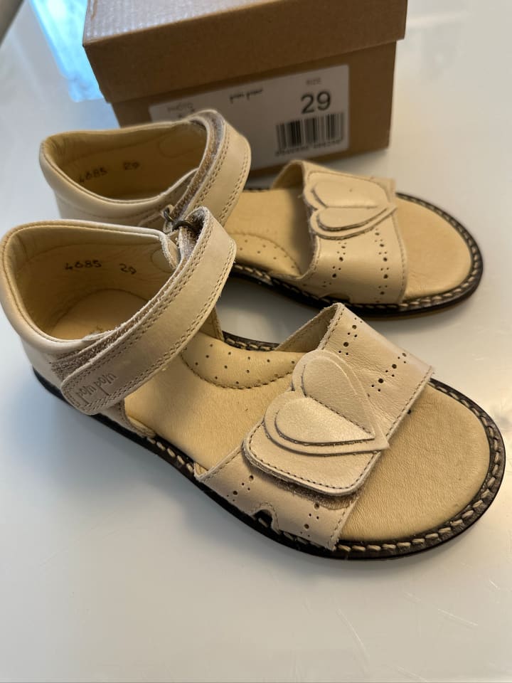 POM POM Leder-Sandalen in Creme günstig kaufen 29