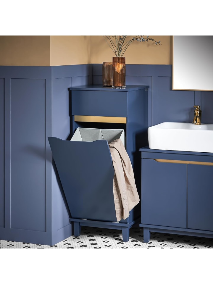 SoBuy Wäscheschrank in Blau - (B)40 x (H)96 x (T)40cm günstig kaufen onesize