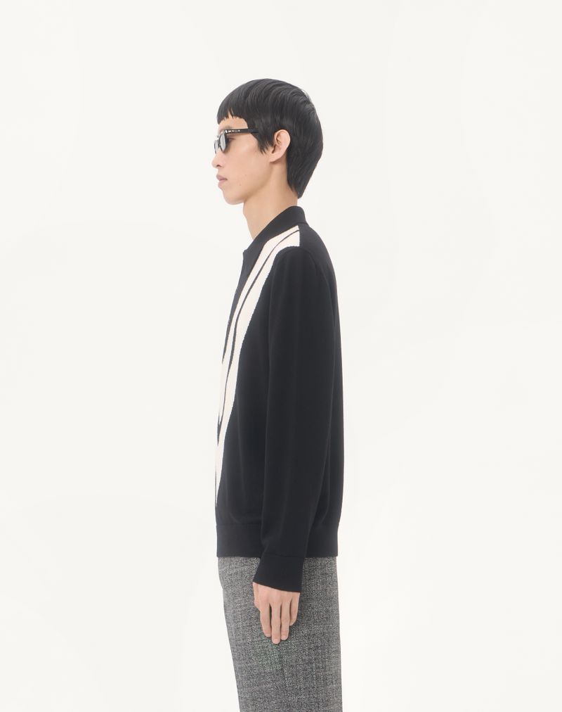 Valentino wollen poloshirt met ingelegde V-vorm