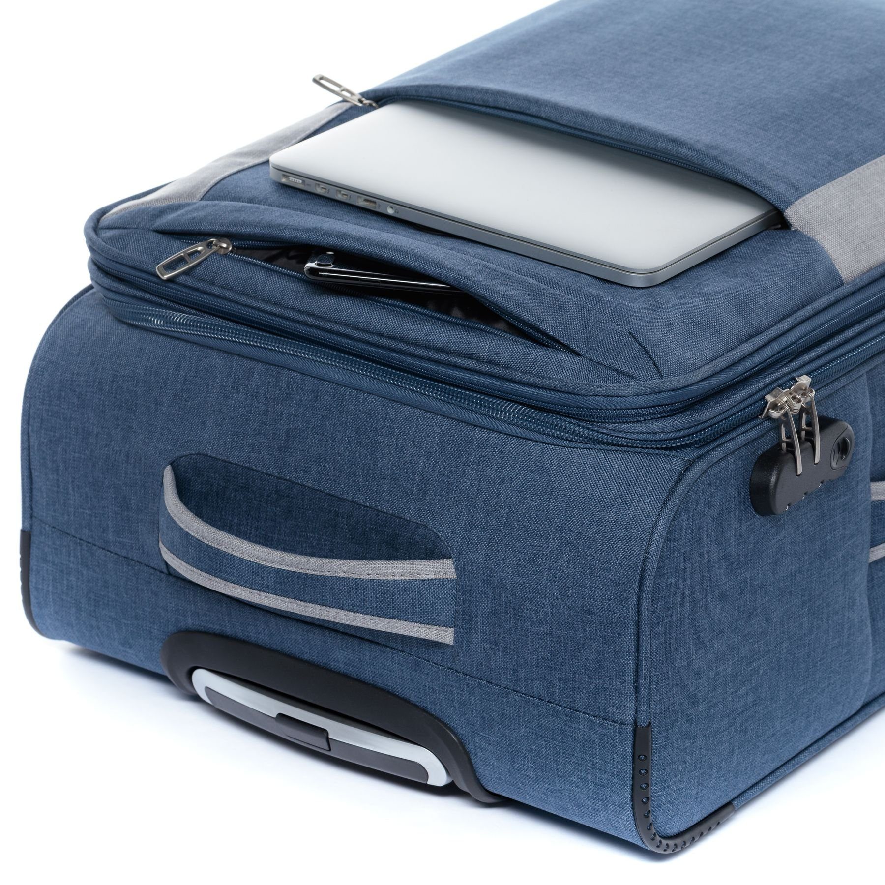 FERGÉ Kofferset 3 teilig Weichschale erweiterbar Saint-Tropez, Trolley 3er Koffer Set, Reisekoffer 4 Rollen, Premium Rollkoffer