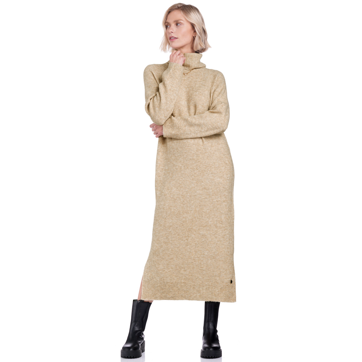 Damen Strickkleid mit Rollkragen