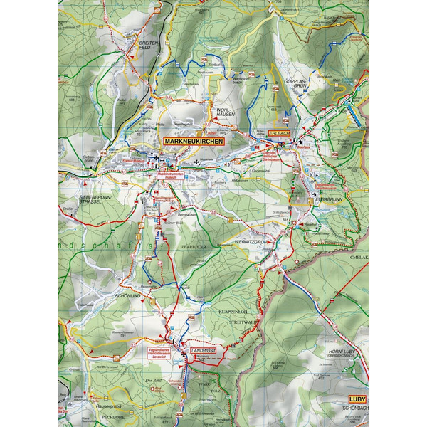 Wander-, Ski- und Radwanderkarte Vogtländische Musik- und Bäderregion mit Ortsplan Bad Elster/Ringweg 1 : 35 000 - Winterwanderkarte