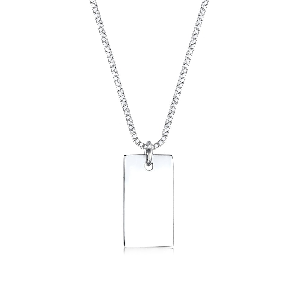 Elli Elli Collier Rectangle Pendentif Géo Basic Minimal Collier Femme - (925/1000) Arg Bijoux