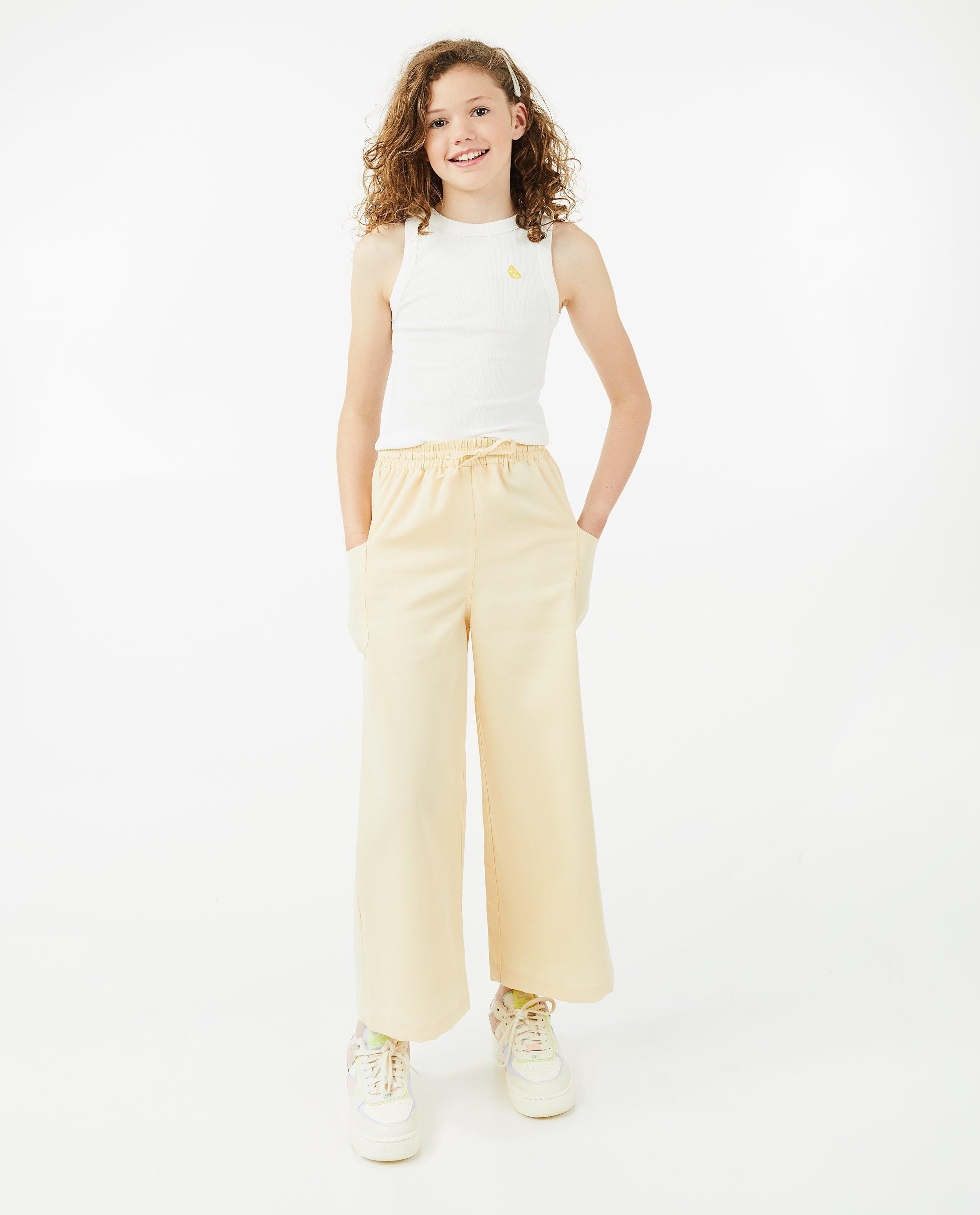 Fish & Chips Pantaloni culotte din viscoză galben deschis, galben deschis