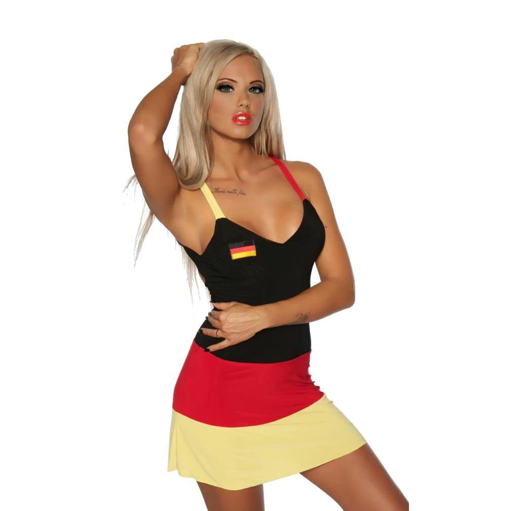Saresia Minikleid Minikleid Deutschlandflaggen Kleid Fussball Sommerkleid Made in EU