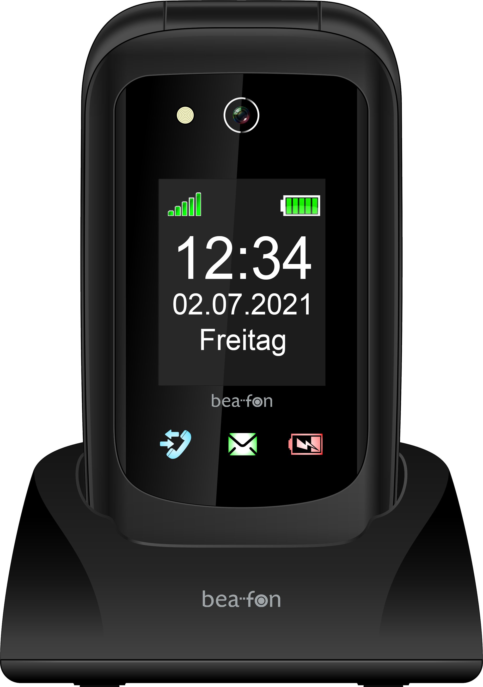 Beafon SL720 schwarz-grau Seniorenhandy (7,11 cm/2.8 Zoll, Schnellzugrifftaste für Tonverstärker, SOS Notruftaste)