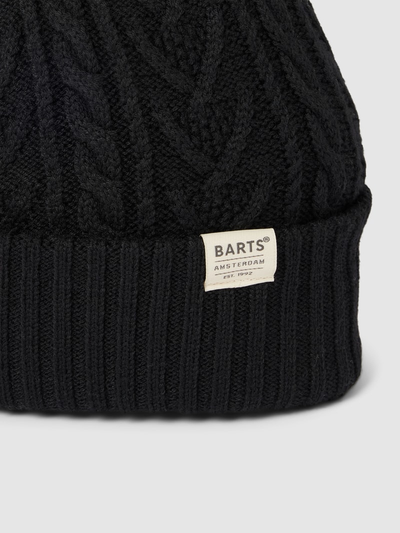 Beanie mit Label-Detail in schwarz