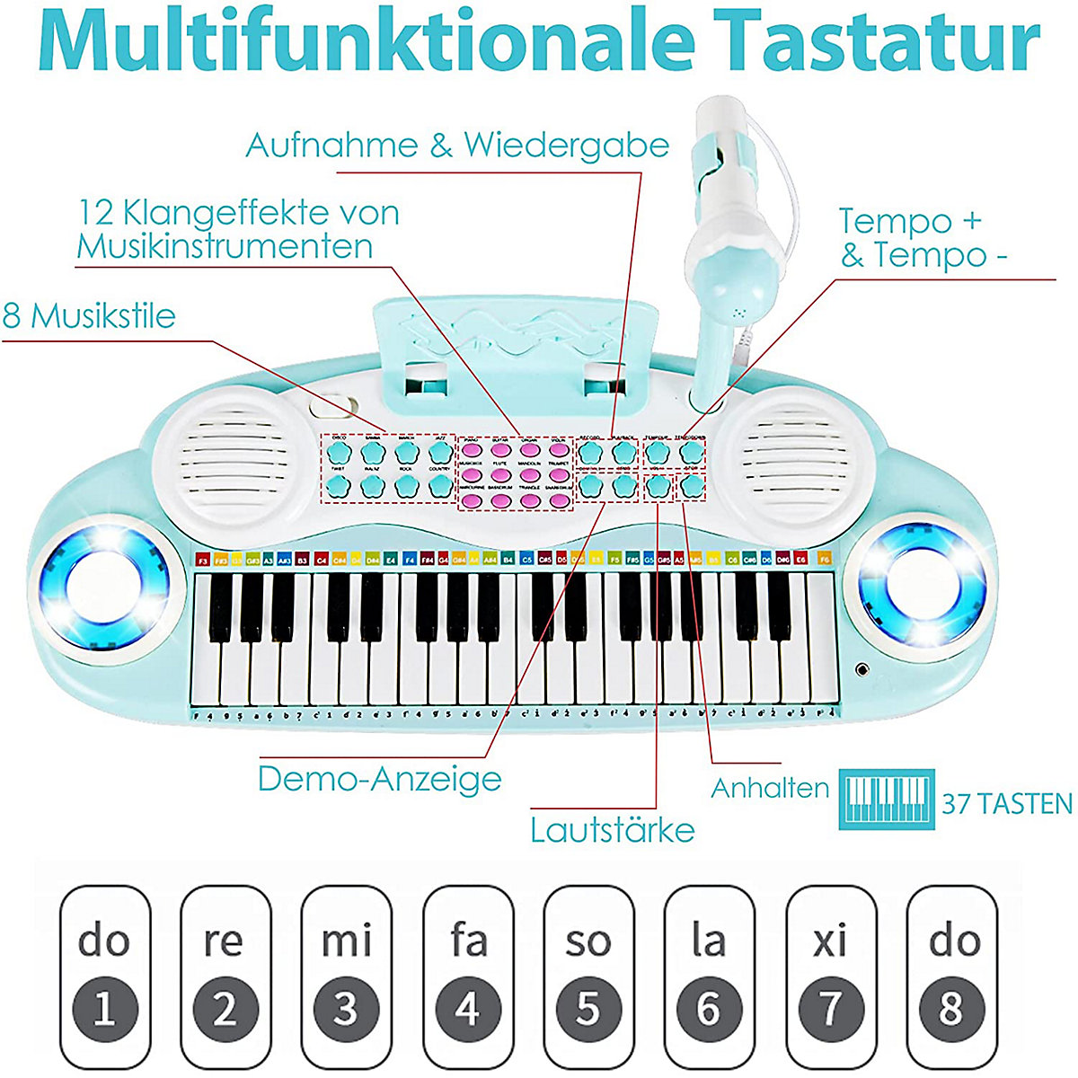 Keyboard mit Hocker & Mikrofon