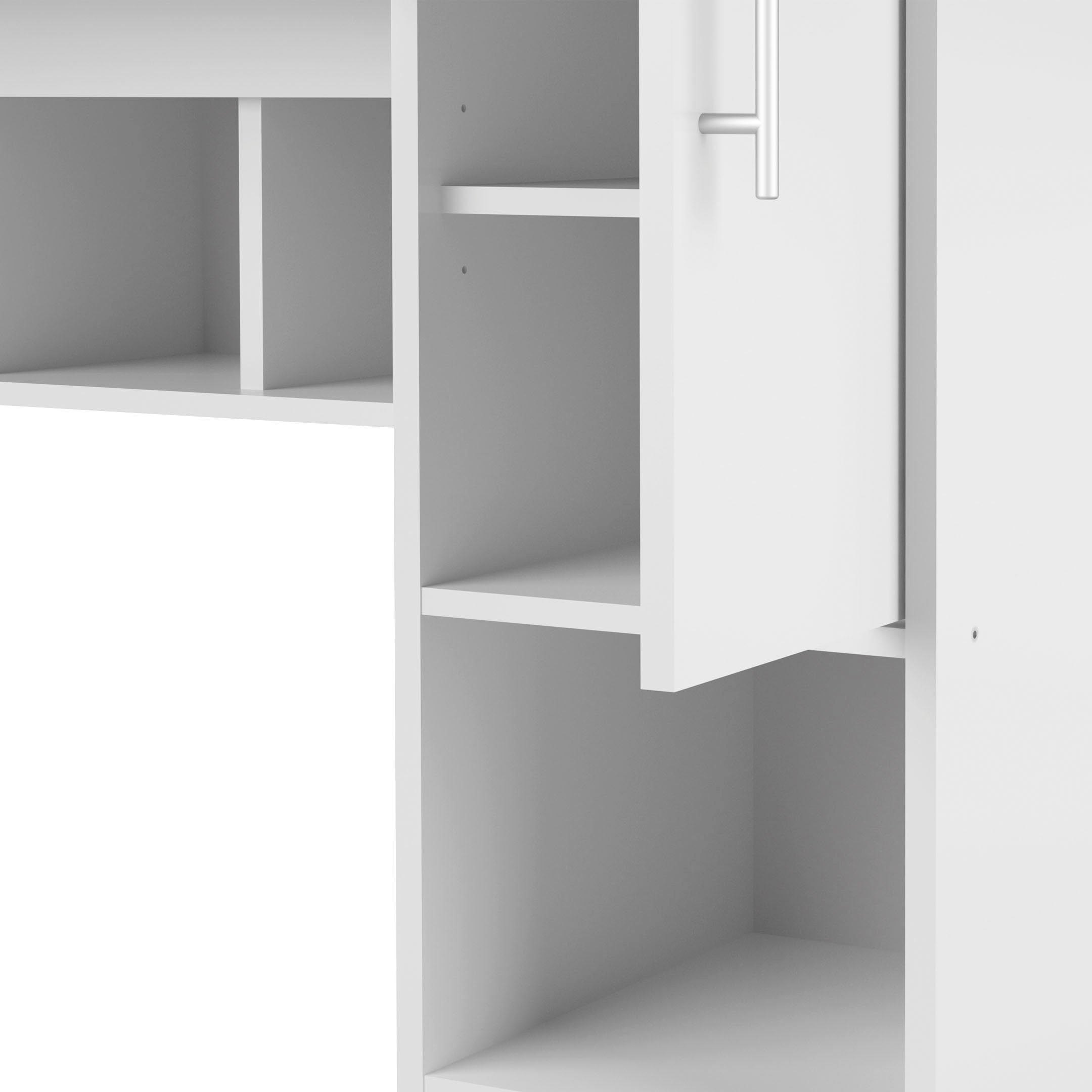 TemaHome Küchenbuffet Louise ausziehbarer Schrank, mit Fach für eine Mikrowelle, Höhe 180 cm