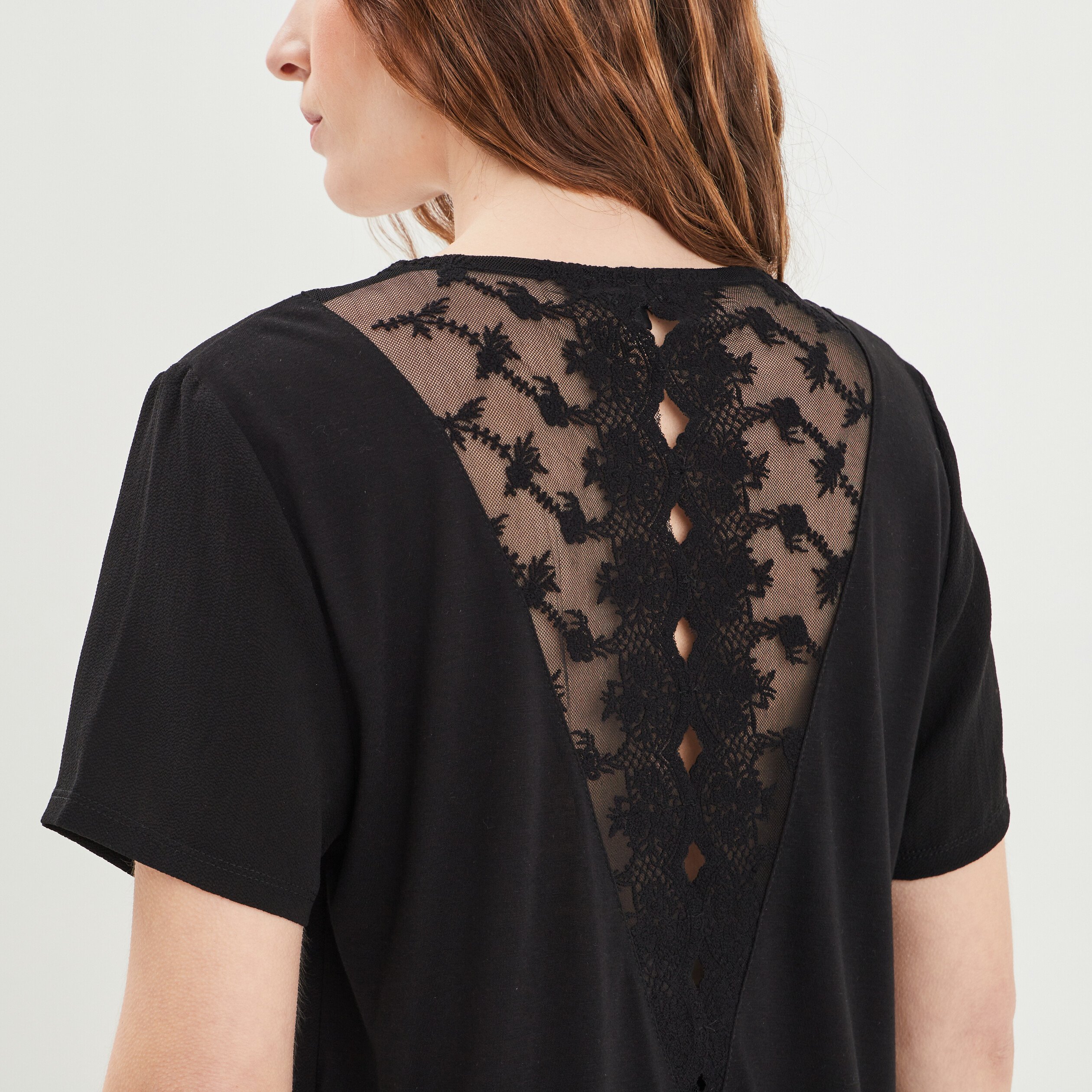 T-shirt à manches courtes noir femme | La Halle