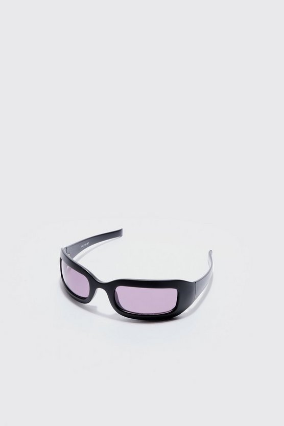 Klobige eckige Sonnenbrille in Schwarz