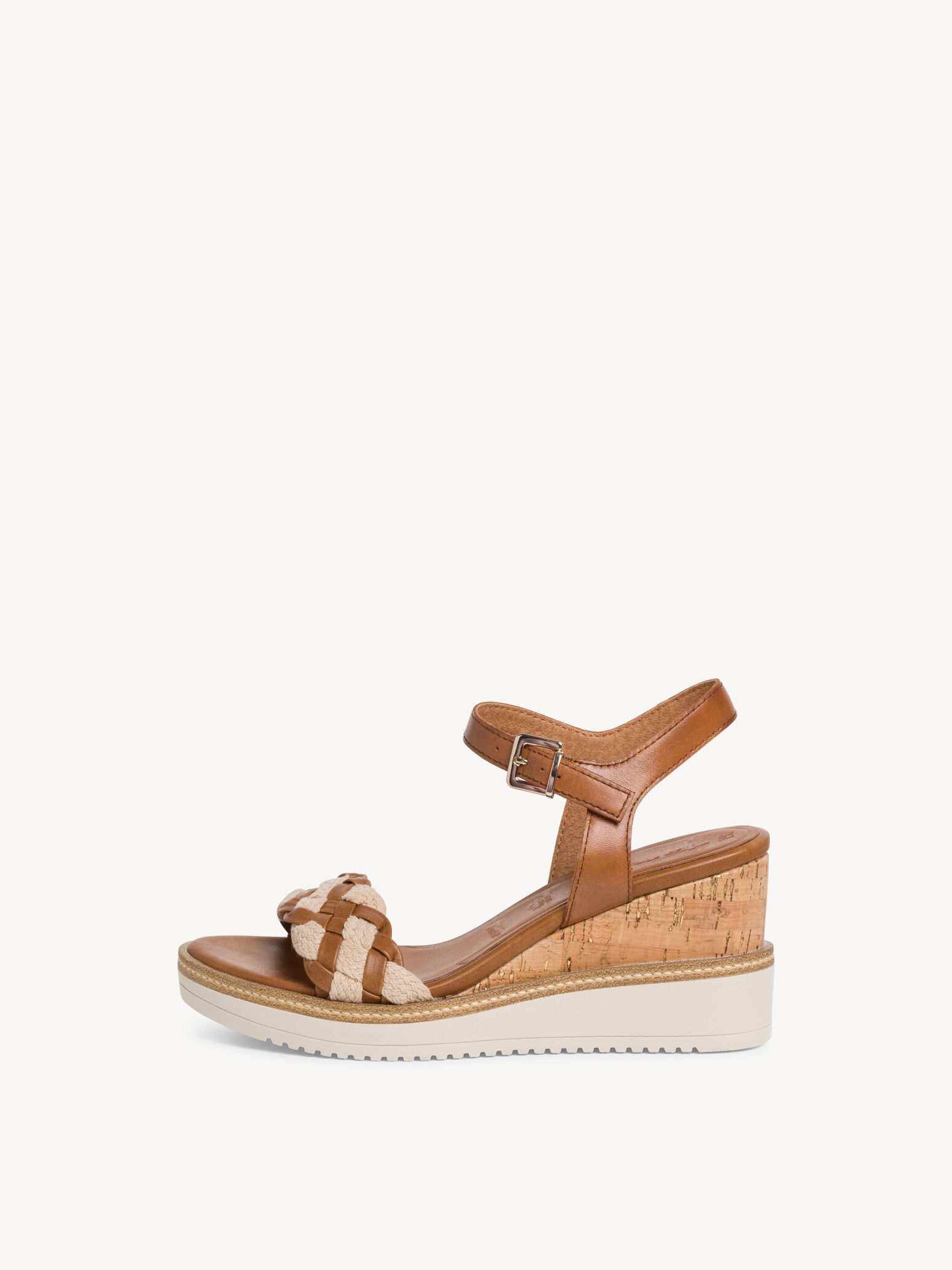 Sandale à talon en cuir - marron