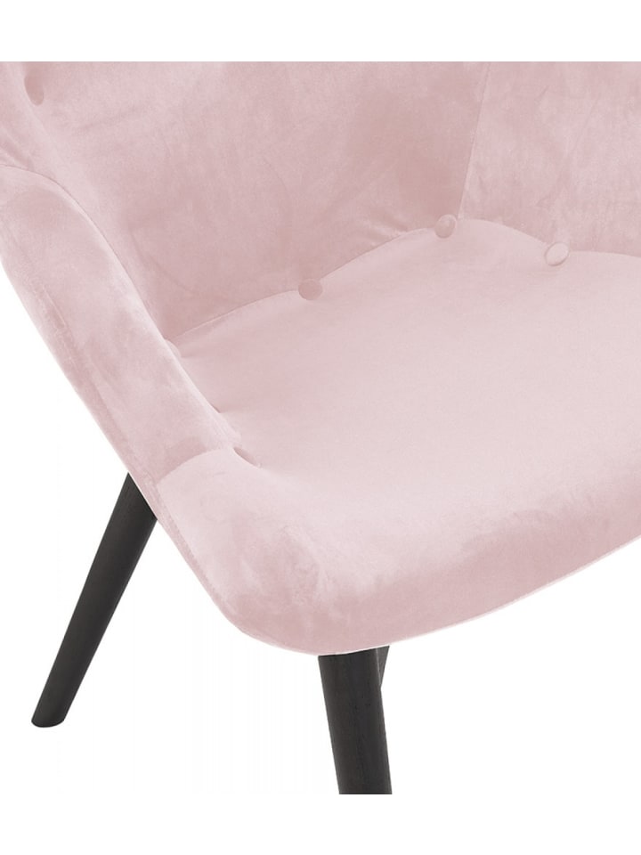 KADIMA DESIGN Ohrensessel Loungestuhl Rosa Samt Holz | Skandinavischer Stil günstig kaufen onesize