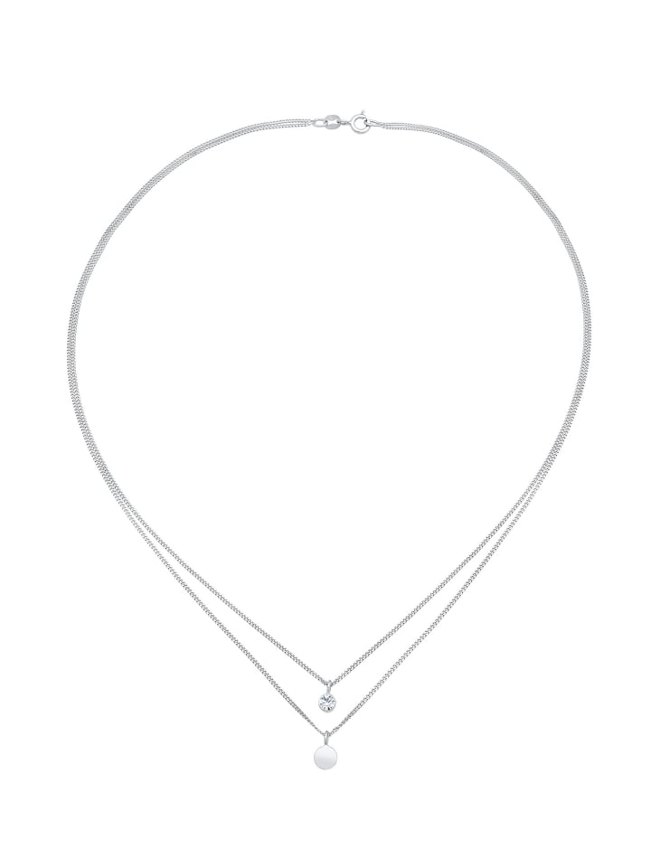 Elli Halskette 925 Sterling Silber Plättchen in Silber günstig kaufen