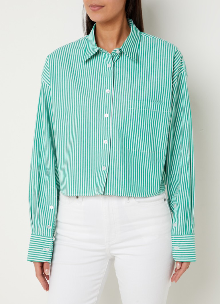 French Connection  Alissa cropped blouse met streepprint