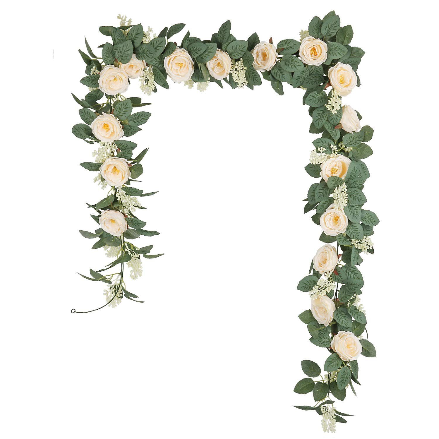 FeelGlad Rattanstuhl Blumengirlande,Blumenwand,Girlande hochzeit