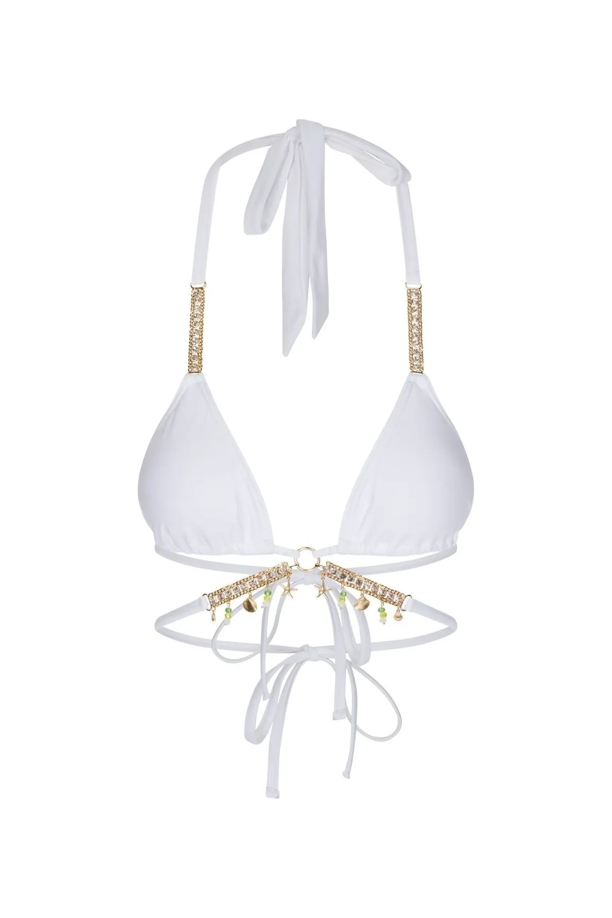 Moda Minx  Bikinioberteil Seychelles Starfish Triangel-Wickelbikinioberteil – Weiß