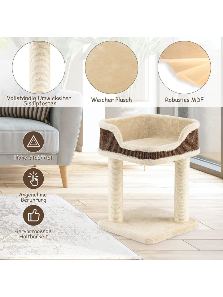 COSTWAY Katzenbaum 50cm in Beige günstig kaufen 50 cm