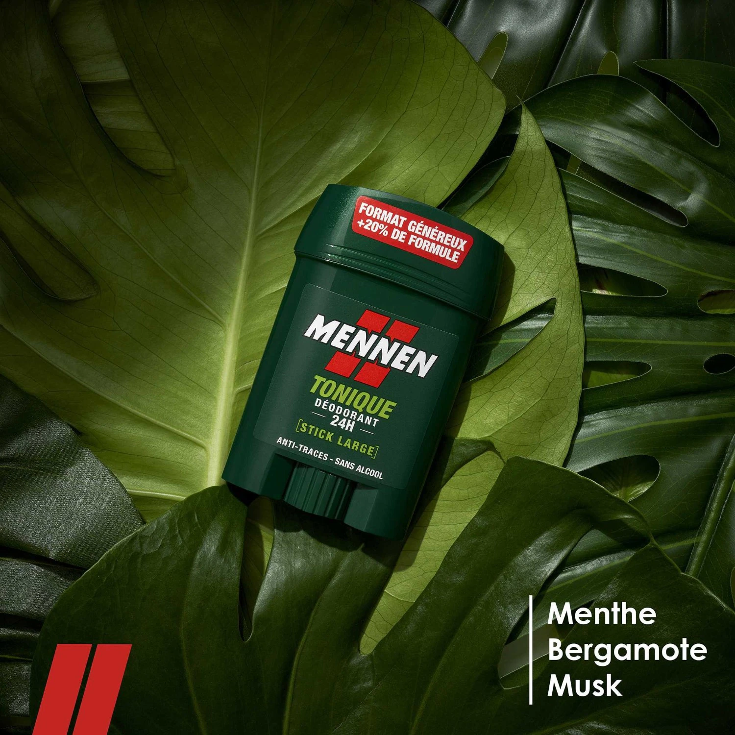 Mennen 24H Deodorant Stick til mænd, stor, alkoholfri, anti-pletter