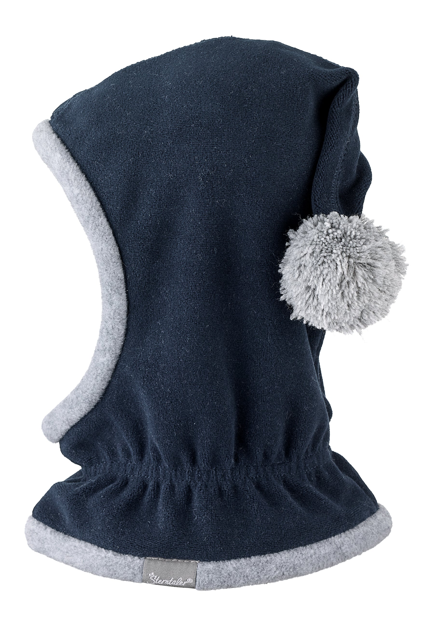 Schalmütze aus Fleece mit Zipfel und Bommel