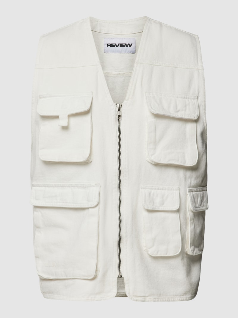 Outdoor-Weste mit Cargotaschen in offwhite