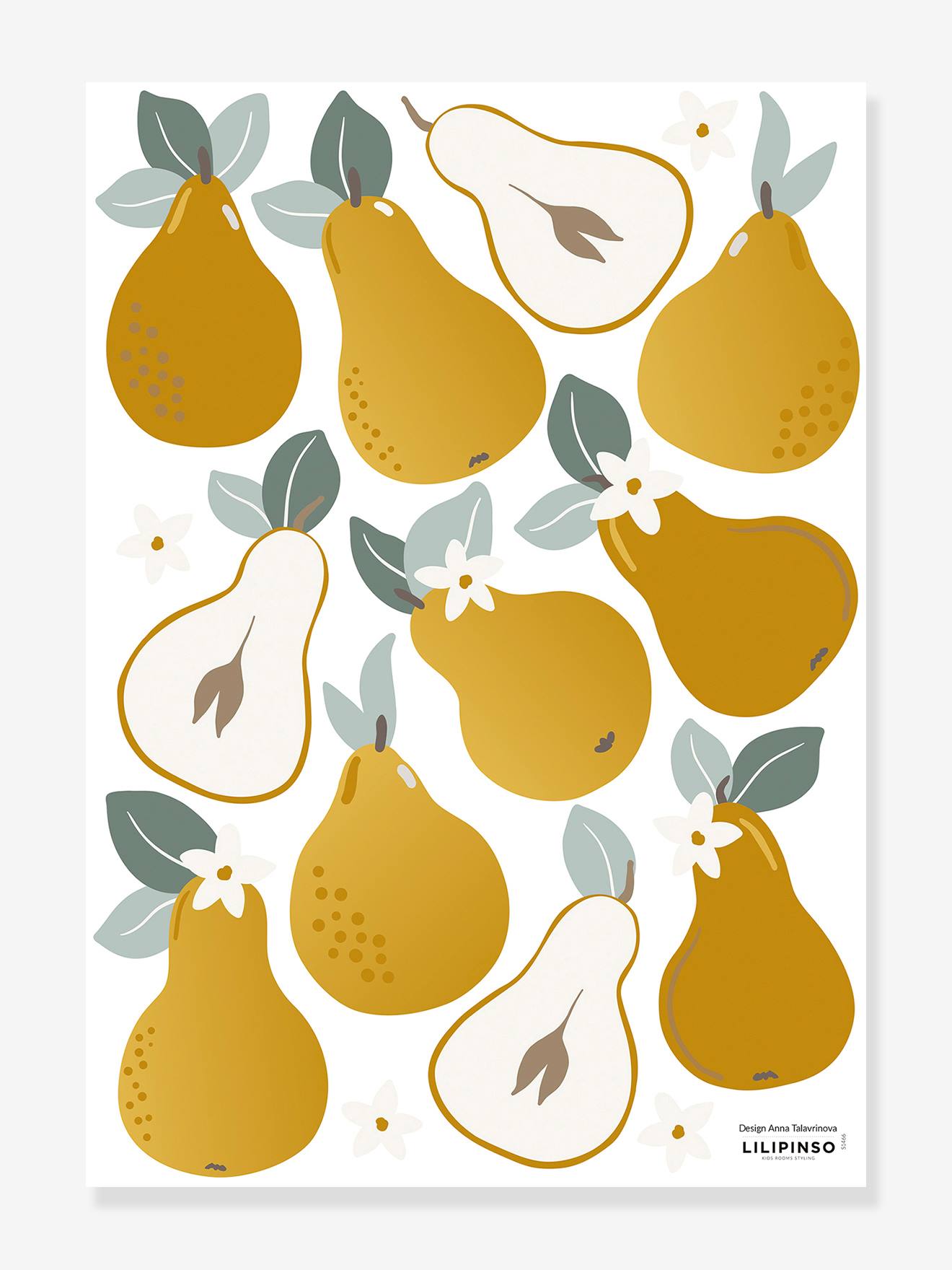 Stickers Poires Louise LILIPINSO moutarde