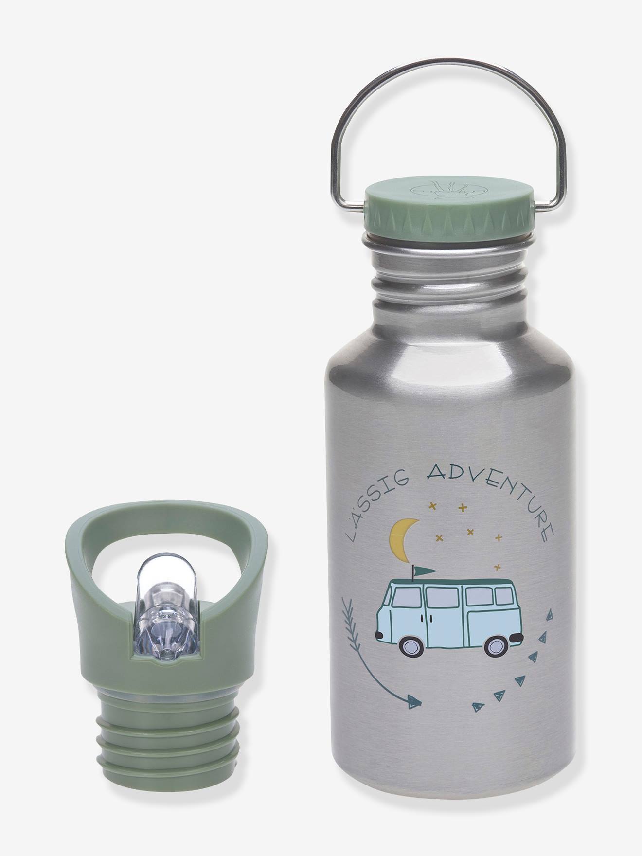 Lässig Kinder Edelstahl-Trinkflasche ADVENTURE/YUMMY LÄSSIG - grau/rosa